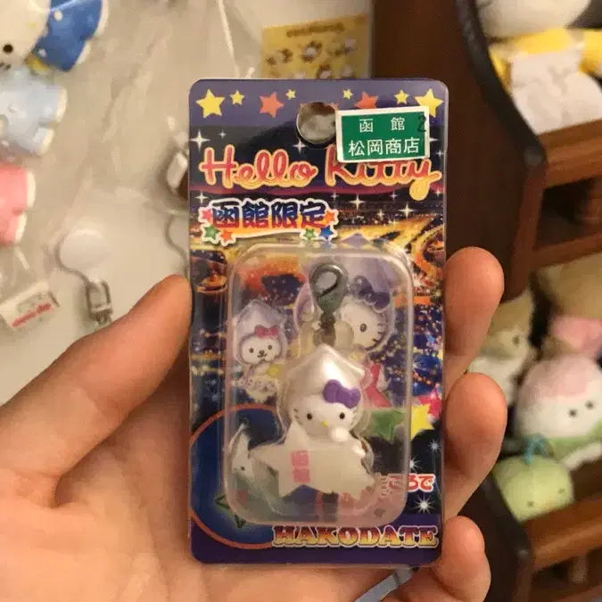 [BUNJANG] Ultra Rare Vintage Japanese Hello Kitty Luminous Star Squid Strap / 초레어! 일본 고전 키티 스트랩 야광별 오징어