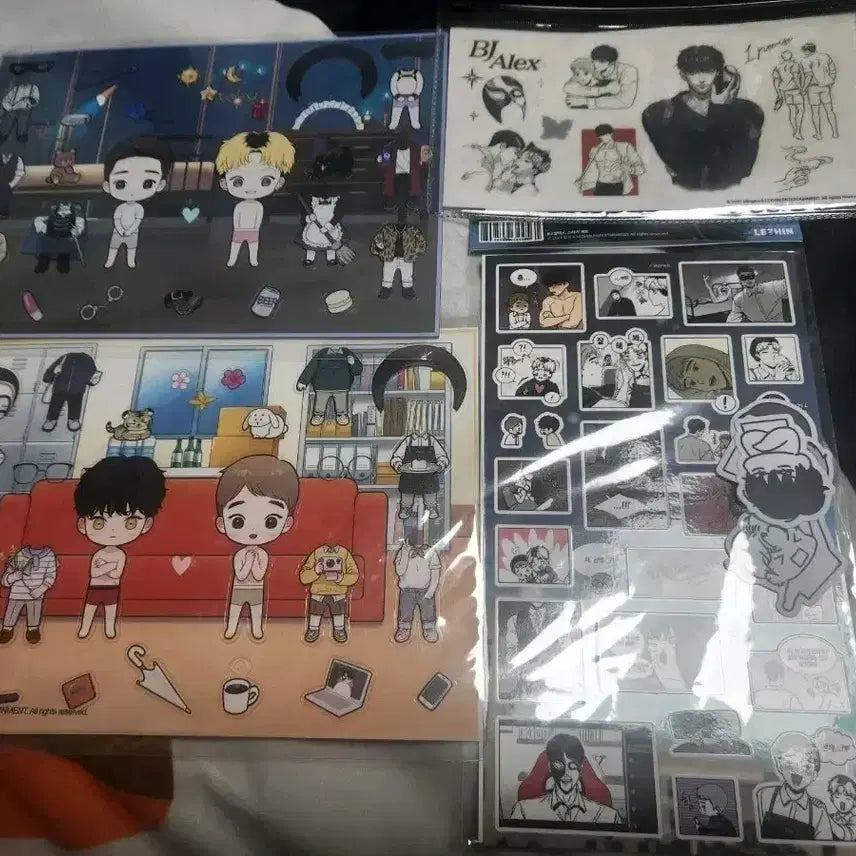 [BUNJANG] Ming &amp; Artist Alex Sticker Set (Sealed) Bundle Set / 밍과 작가전 BJ 알렉스 스티커 옷입히기 세트 미개봉 일괄
