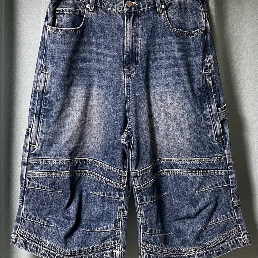 [BUNJANG] Roaring Raad Carpenter Bermuda Denim Pants Blue L / [L] 로어링라드 카펜터 버뮤다 데님 팬츠 블루