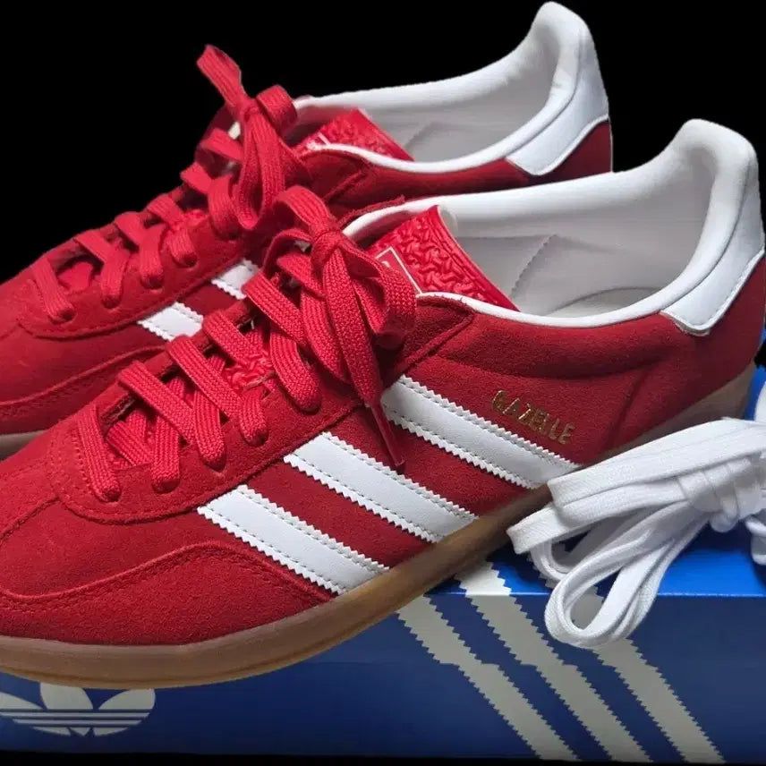 [BUNJANG] Adidas Gazelle Indoor Better Scarlet Cloud White / 풀박스) 아디다스 가젤 인도어 베러 스칼렛 클라우드 화이트