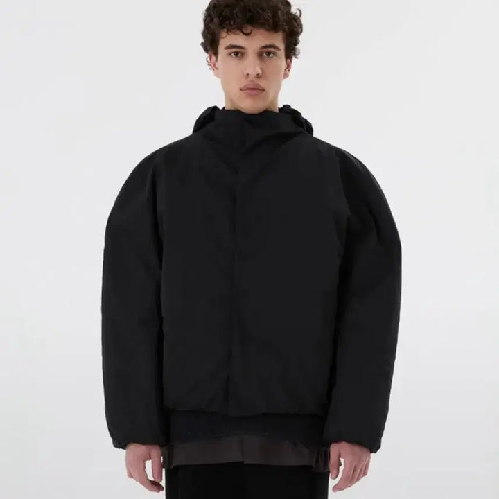 [BUNJANG] Amomento Taffeta Padded Raglan Jumper Black S / 아모멘토 타프타 패디드 라글런 점퍼 블랙 s