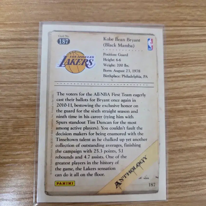 [BUNJANG] Kobe Bryant NBA Anthology Card / nba 코비 엔솔로지
