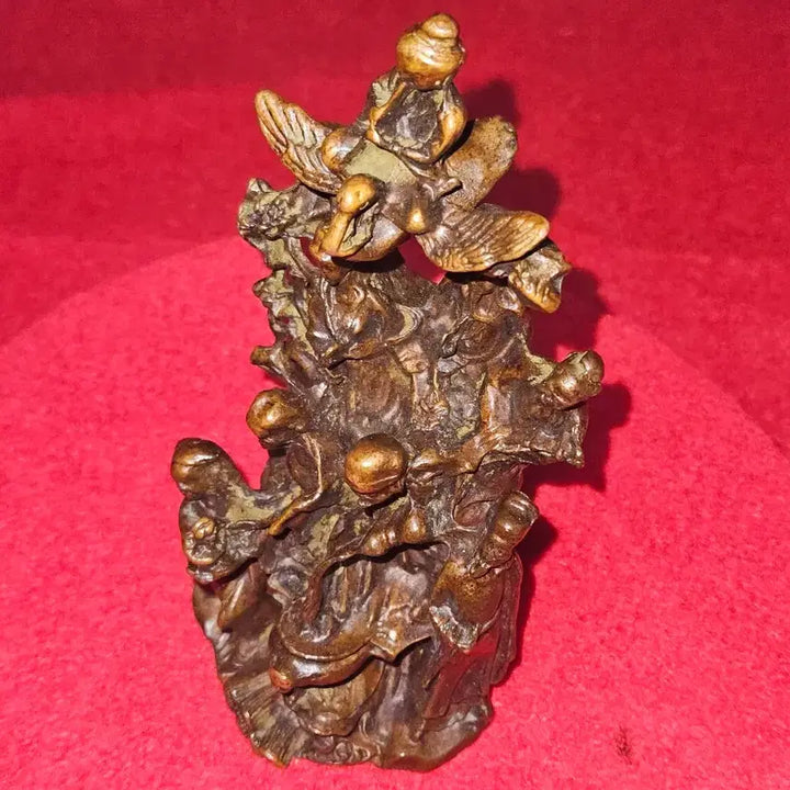 [BUNJANG] Antique Solid Bronze Three-Dimensional Carving Statue of the Eight Immortals (Palboksin) / [명품 골동품] 통동 입체 조각 팔선도(팔복신) 조각상 (상태 최상 /