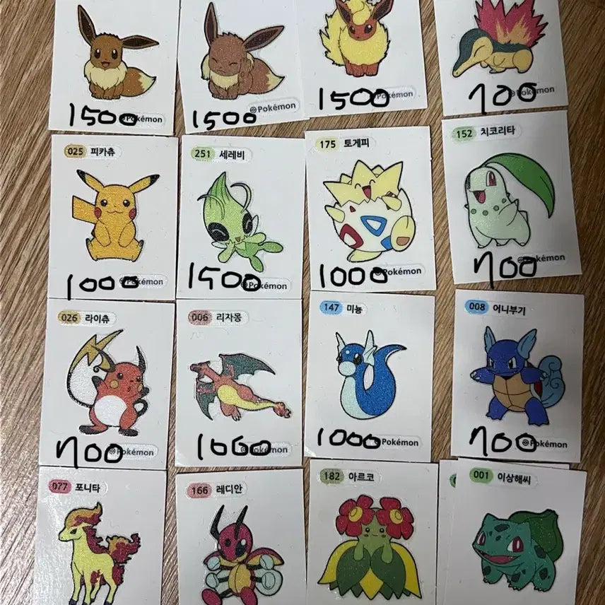 [BUNJANG] Pokemon Mini Stickers Bundle Set / 포켓몬 띠부씰 50장 일괄 씰스티커 굿즈 빵 팝업 인형 키링