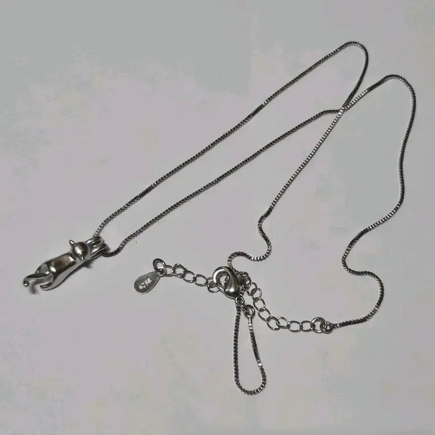 [BUNJANG] Silver Cat Pendant Necklace / 고양이 목걸이 실버