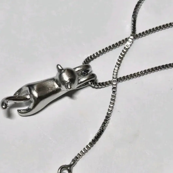 [BUNJANG] Silver Cat Pendant Necklace / 고양이 목걸이 실버