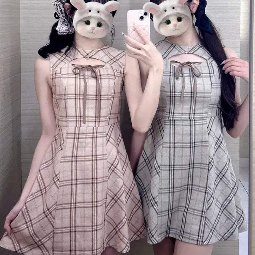 [BUNJANG] GRL Check Mini Dress / grl 체크 미니 원피스