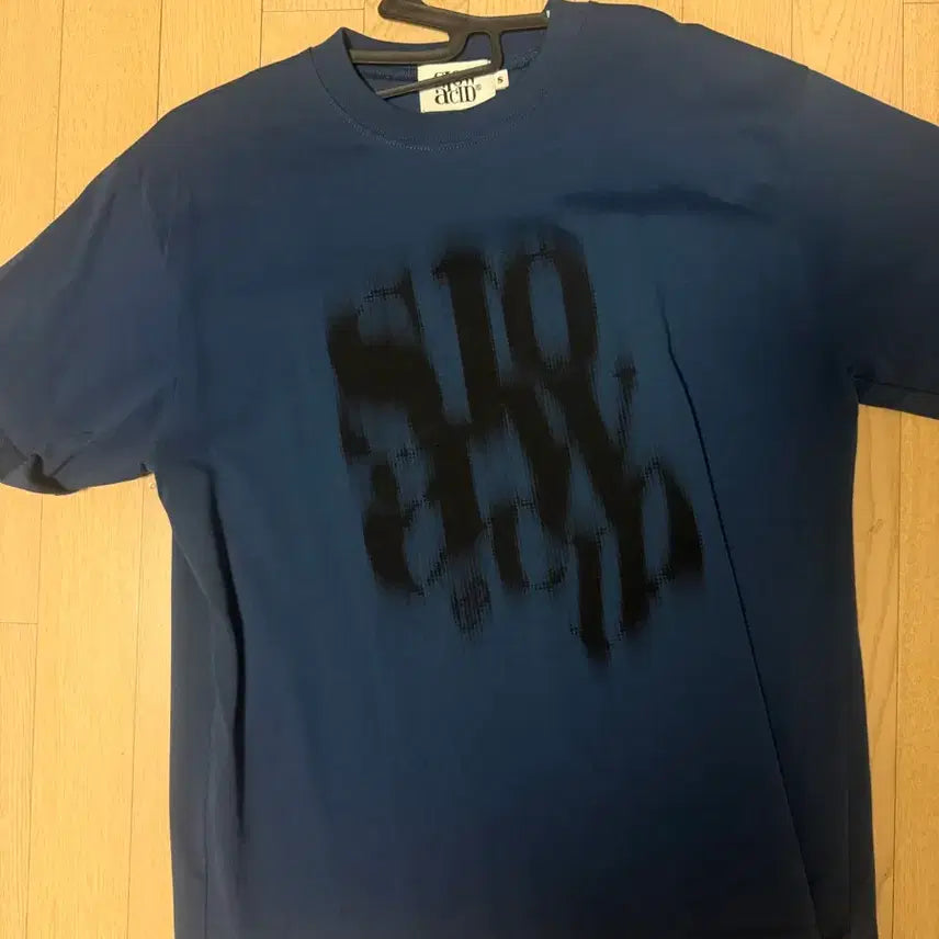 [BUNJANG] Slow Acid Blue Short Sleeve T-Shirt / 슬로우애시드 반팔