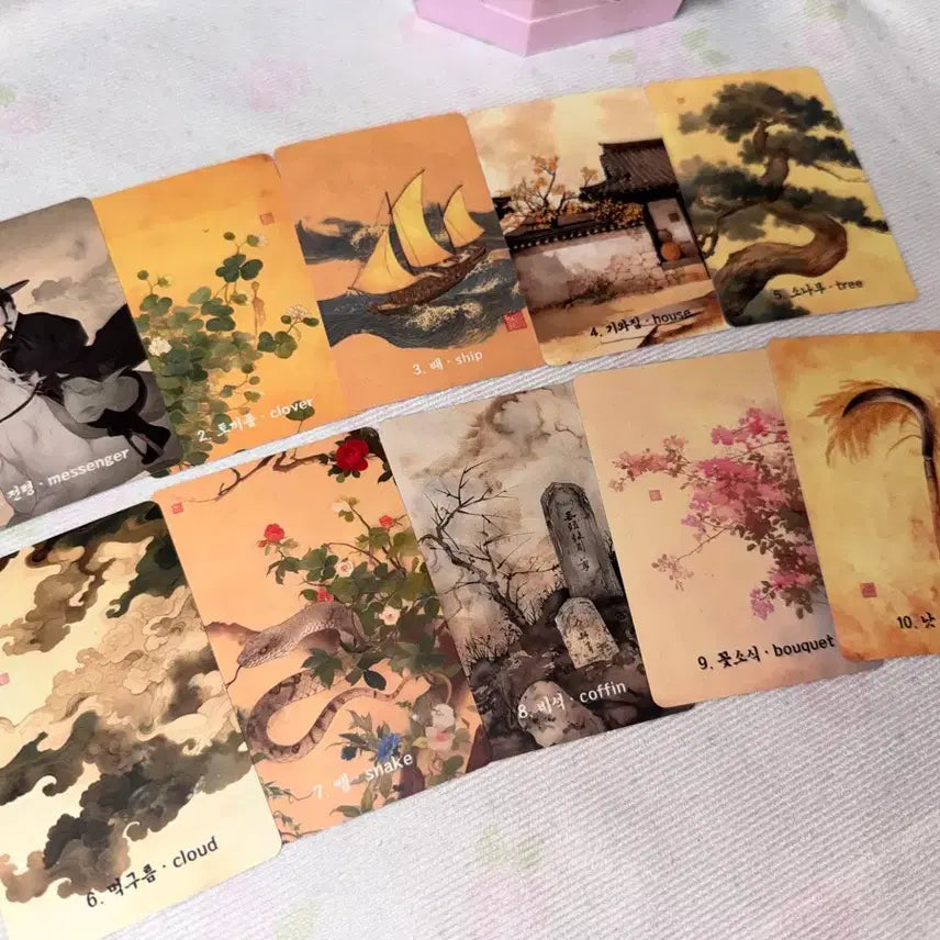 [BUNJANG] Joseon Dynasty Folk Painting Lenormand Cards / 화첩 | 전통 조선 민화 레노먼드 카드