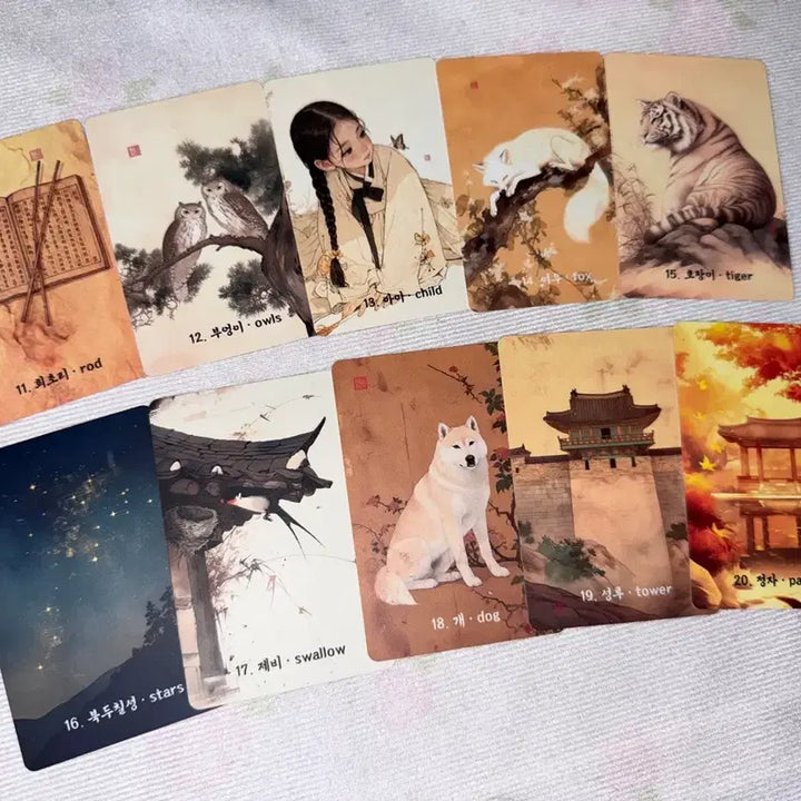 [BUNJANG] Joseon Dynasty Folk Painting Lenormand Cards / 화첩 | 한국 조선 민화 레노먼드 카드