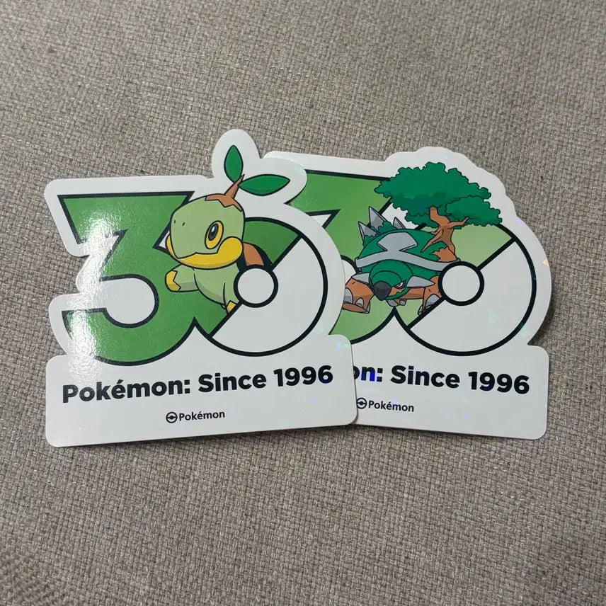 [BUNJANG] Pokemon 30th Anniversary Logo Sticker Set (Fidough, Dachsbun) / 포켓몬 30주년 로고스티커 모부기 토대부기 일괄 판매