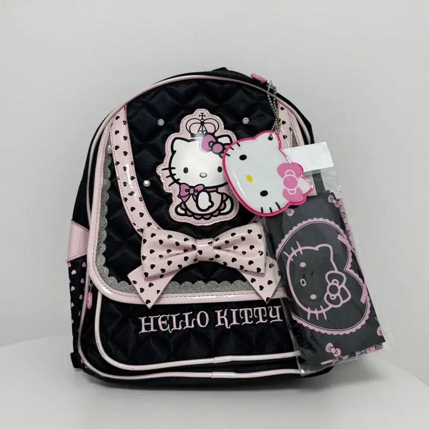 [BUNJANG] Sanrio Hello Kitty Authentic Rare Discontinued Backpack Full Set with Pouch &amp; Mirror New with Tags / 헬로키티 정품 희귀 단종 신학기 가방 풀세트 백팩 새상품 택부착