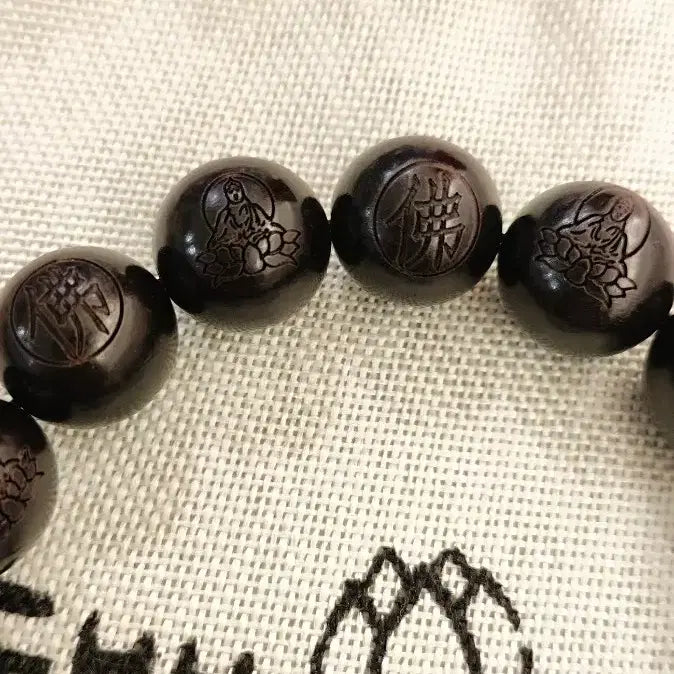 [BUNJANG] Blackwood Buddha (佛) Guanyin Bodhisattva Prayer Beads 15mm / 붓다 관세음보살 최고급 흑단 자광 15mm