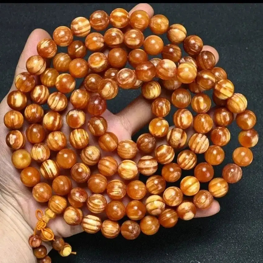 [BUNJANG] Baekdusan Hwangbitgal Jamanju Songmyeongja 108 Beads Prayer Beads (10mm) / 백두산 자황금 빛갈 참송 전만유 송명자 염주 10mm