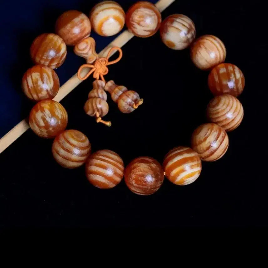 [BUNJANG] Baekdu Mountain Hwangbitgal Cham Song Wood 15mm Prayer Beads / 백두산 자황빛갈 참송 전만유 송명자 15mm