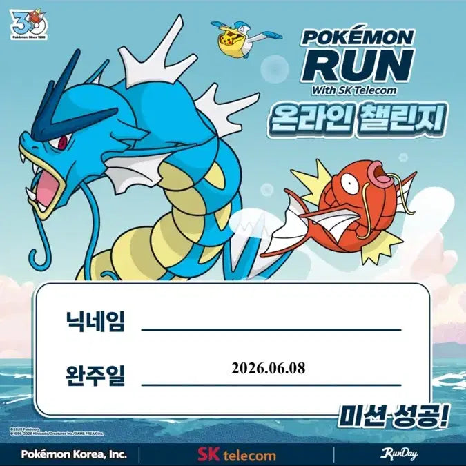 [BUNJANG] Pokemon Run Online Challenge Promo Card Magikarp / 포켓몬 런 온라인 챌린지 프로모 카드 잉어킹