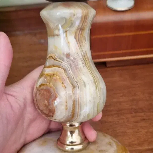 [BUNJANG] Italian Vintage Onyx Candlestick / 이태리 빈티지 오닉스 촛대