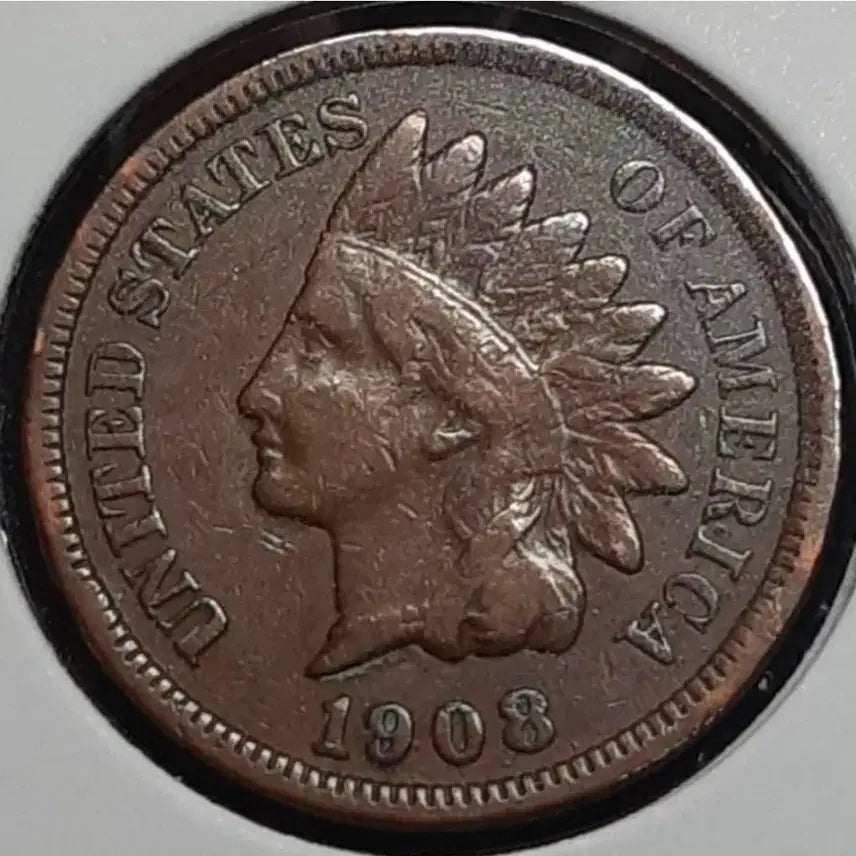 [BUNJANG] 1908 United States Indian Head Cent Coin / 미국 극미 1908년 1센트.외국주화 주화 화폐 동전