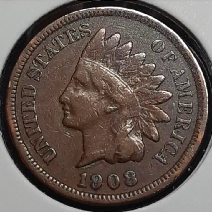 [BUNJANG] 1908 United States Indian Head Cent Coin / 미국 극미 1908년 1센트.외국주화 주화 화폐 동전