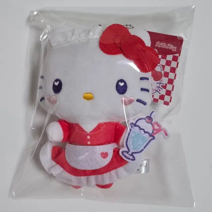 [SOLD OUT] (새상품)헬로키티 일본정품 메이드카페 마스코트 키링 인형 판매해요!옆으