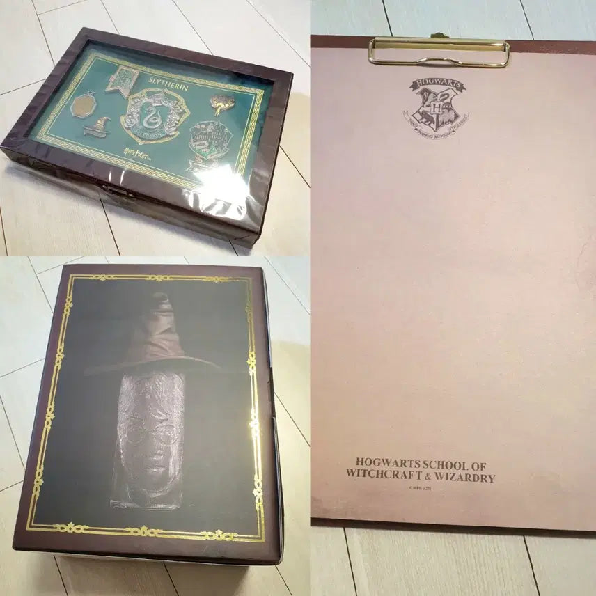 [BUNJANG] Harry Potter Slytherin Badge Set + Glass + Clipboard Bundle / 일괄)해리포터 굿즈 슬리데린 뱃지 세트+글래스+클립보드