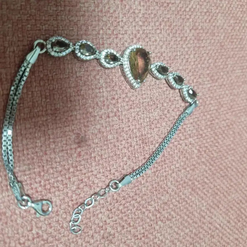 [BUNJANG] Natural Rhodochrosite Macasite Silver 925 Gemstone Bracelet / 천연 연수정 마카사이트 실버 925 원석팔찌
