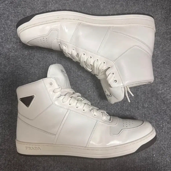 [BUNJANG] Prada High-Top Sneakers White / 프라다 하이탑 올화이트