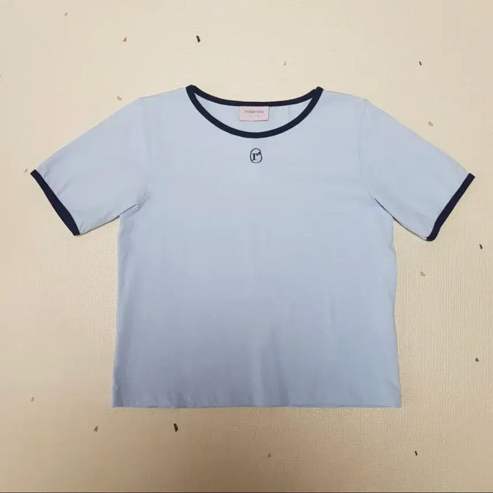 [BUNJANG] Rollerama Blue Logo Ringer Short Sleeve T-Shirt / 로라로라 블루 로고 링거 반팔티셔츠