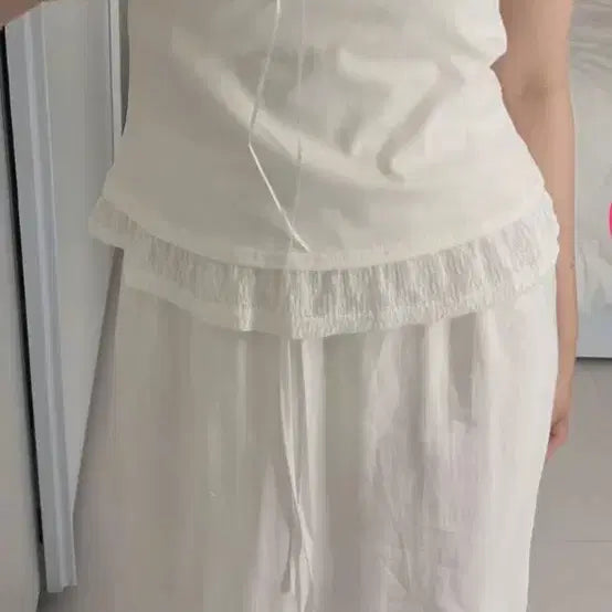 [BUNJANG] White Loose Fit Long Skirt / (새상품)화이트 여리여리 롱치마