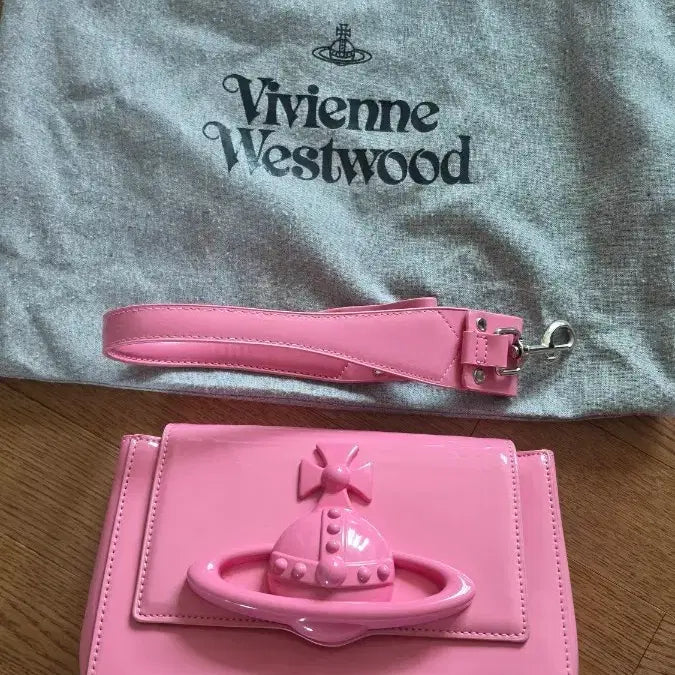[BUNJANG] Vivienne Westwood Hazel Shoulder Bag Pink Enamel / 비비안웨스트우드 핑크 에나멜 헤이즐 숄더백 팝니다.