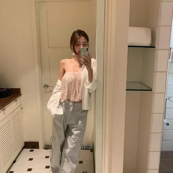 [BUNJANG] Thanat Bridge Shirring Top Pink / 타낫 브리지 셔링 탑 핑크
