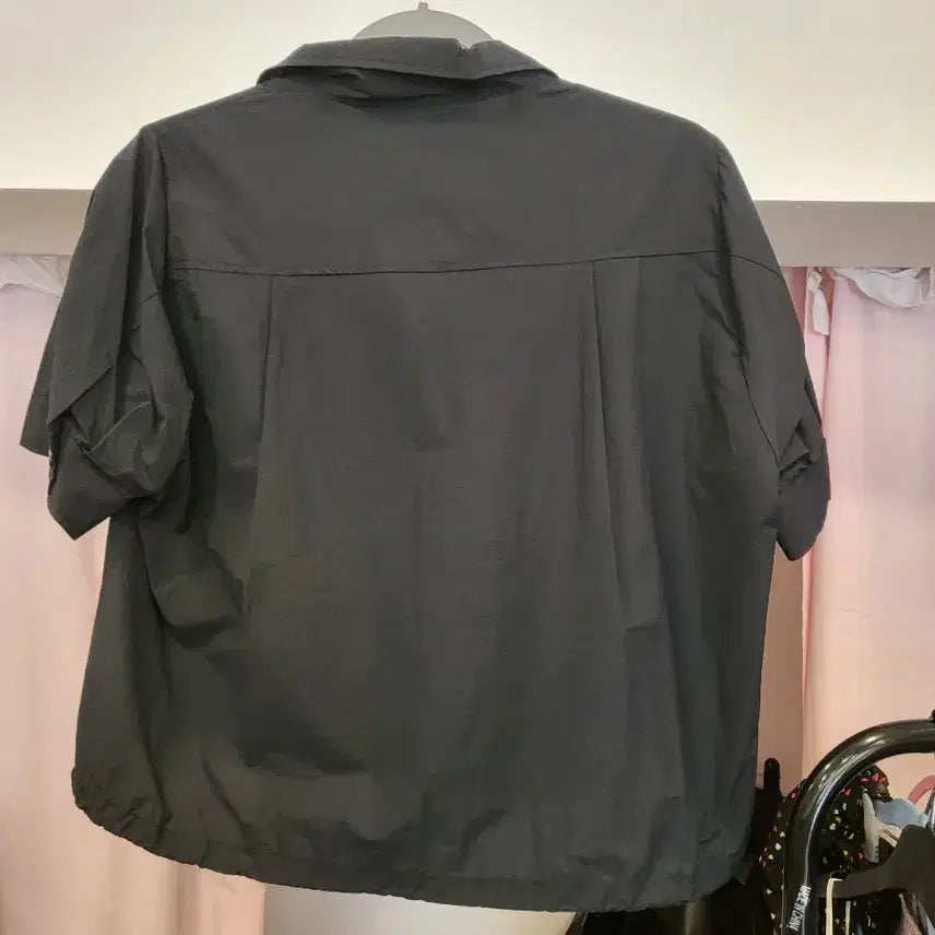 [BUNJANG] Black Short Sleeve Shirt / 블랙 숏팬츠 여성 반팔 셔츠