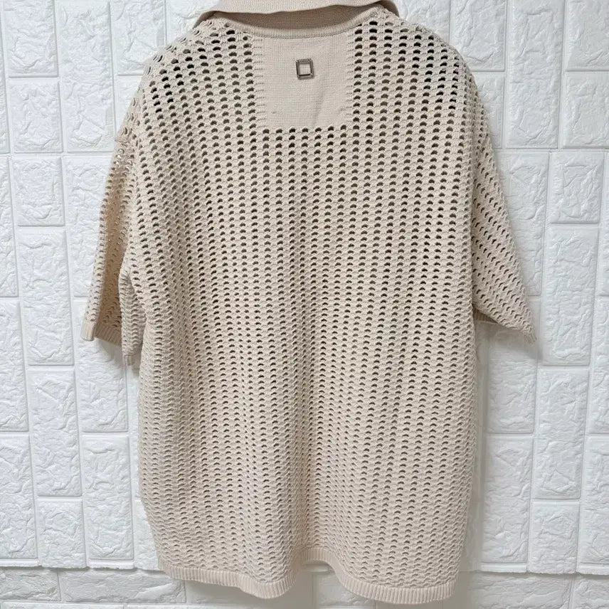 [BUNJANG] Wooyoungmi Open Collar Knit Beige Size 46 (100) / (새상품급)우영미 오픈카라 니트 46(100)