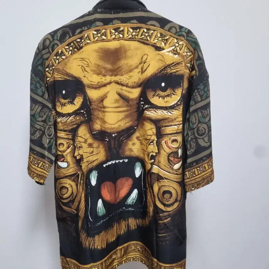 [BUNJANG] Pay Yang Two-Tone Leopard Face Pattern Shirt / pay yang )투톤 표범얼굴 패턴 셔츠