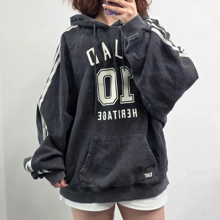 [BUNJANG] Dimitri Black VLAD Pigment Washed Hoodie Charcoal / [프립]3 size/디미트리블랙 VLAD 피그먼트 워싱 후드 맨투맨 차콜