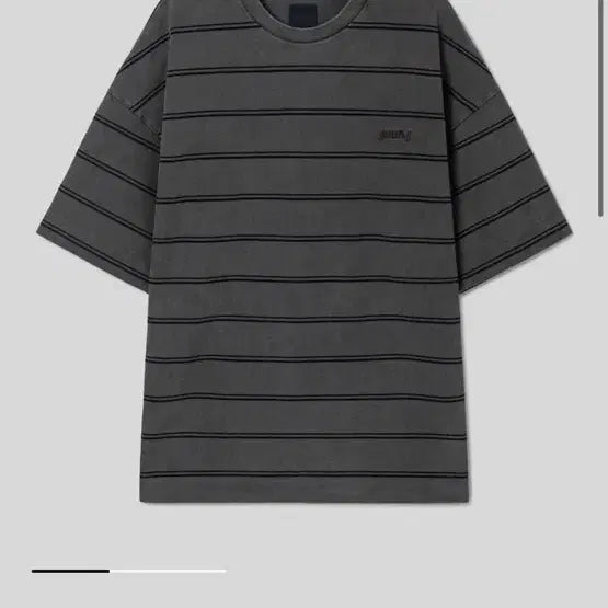 [BUNJANG] Juun.J Archive Lettering Pique Stripe Short Sleeve / 준지 ARCHIVE 레터링 피케 스트라이프 숏슬리브