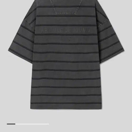 [BUNJANG] Juun.J Archive Lettering Pique Stripe Short Sleeve / 준지 ARCHIVE 레터링 피케 스트라이프 숏슬리브