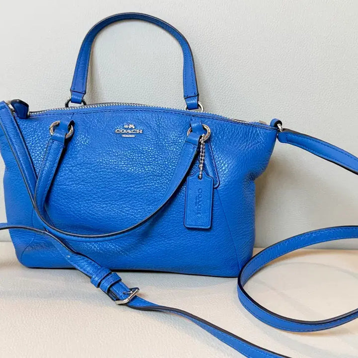 [BUNJANG] Coach Blue Leather Tote Bag / Crossbody Bag / 코치 블루 가죽 토트백 겸 크로스백