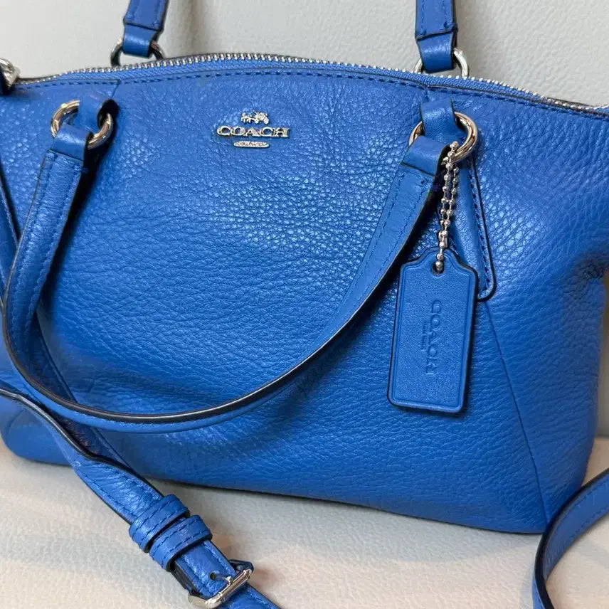[BUNJANG] Coach Blue Leather Tote Bag / Crossbody Bag / 코치 블루 가죽 토트백 겸 크로스백