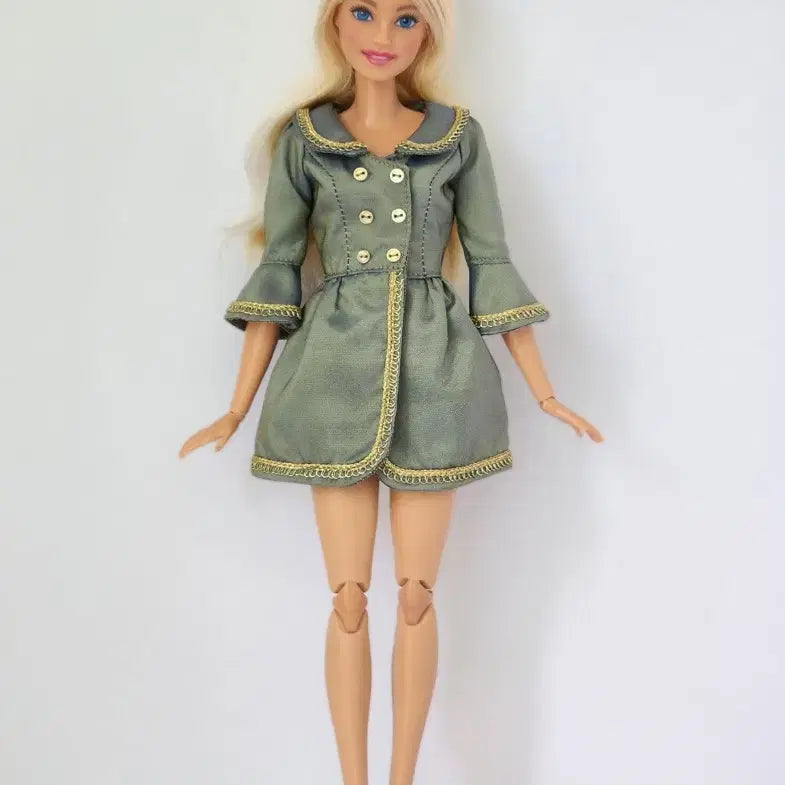 [BUNJANG] Barbie Doll Outfit Khaki Gold Jacket / 바비인형 의상