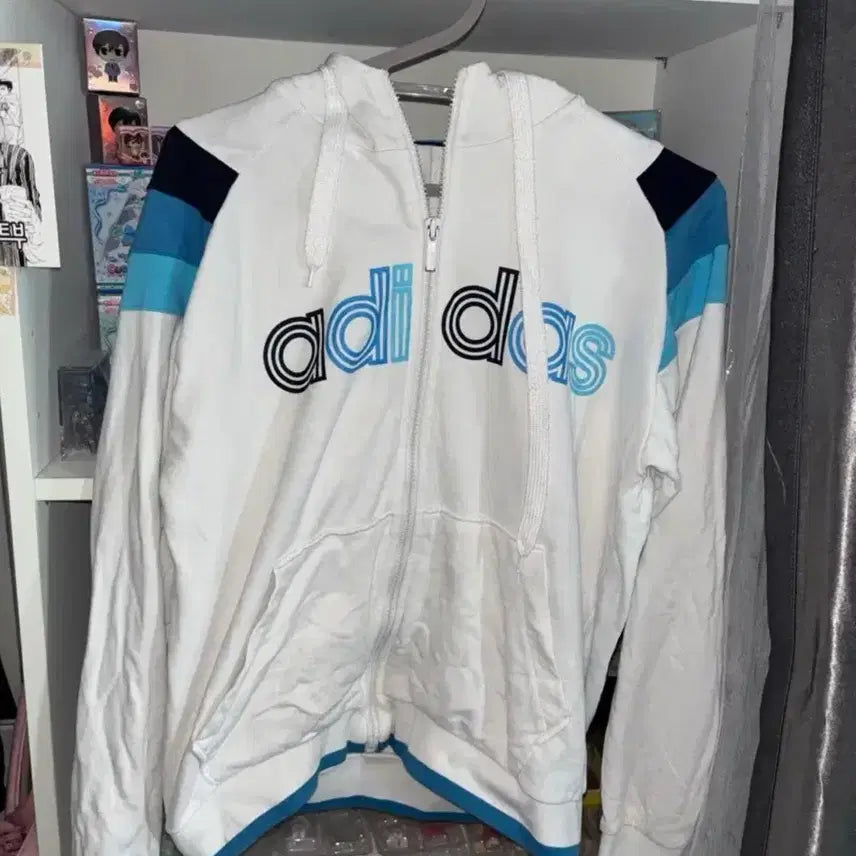 [BUNJANG] Adidas Vintage Jersey Sweatshirt / 아디다스 빈티지 져지 후집 하늘 소라 스포티 갸루 티셔츠 대장 y2k