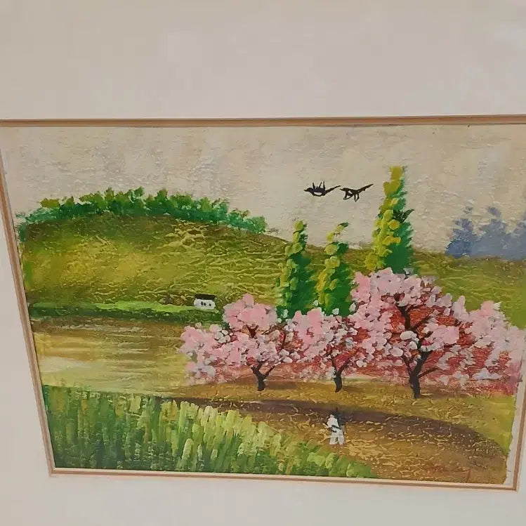 [BUNJANG] Oil Painting Framed Spring Landscape Artwork / 유화그림액자