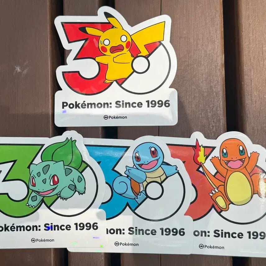 [BUNJANG] Pokemon 30th Anniversary Sticker Set - Pikachu, Bulbasaur, Squirtle, Charmander / 포켓몬스터 30주년 스티커 피카츄 이상해씨 꼬부기 파이리
