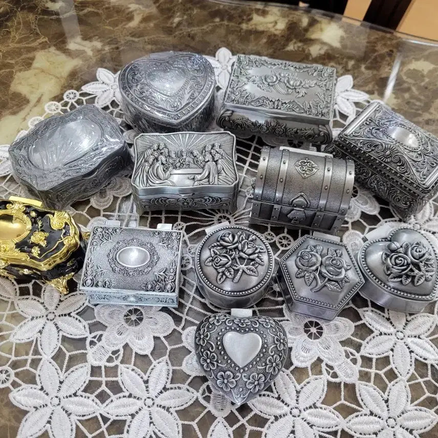 [BUNJANG] Assorted Pewter Jewelry Box 12-Piece Bundle Set / 주석 보석함12개 일괄^^