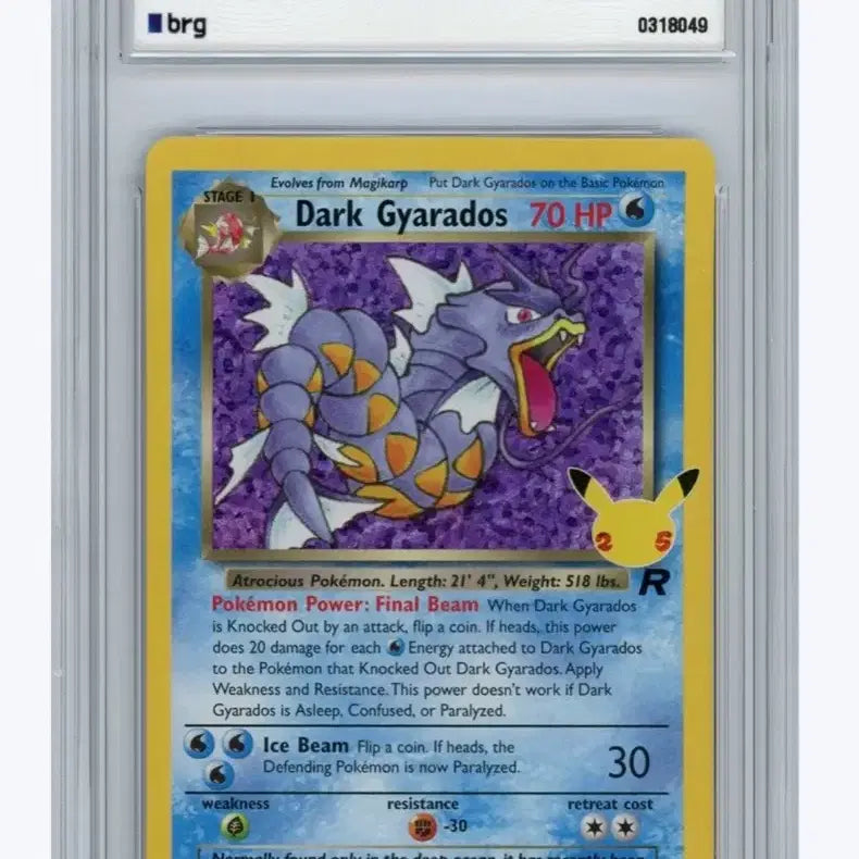 [BUNJANG] 2021 Pokemon 25th Anniversary North American Edition Evil Gyarados Holo BRG Graded 9 / 나쁜 갸라도스 25주년 북미판 홀로 brg9등급