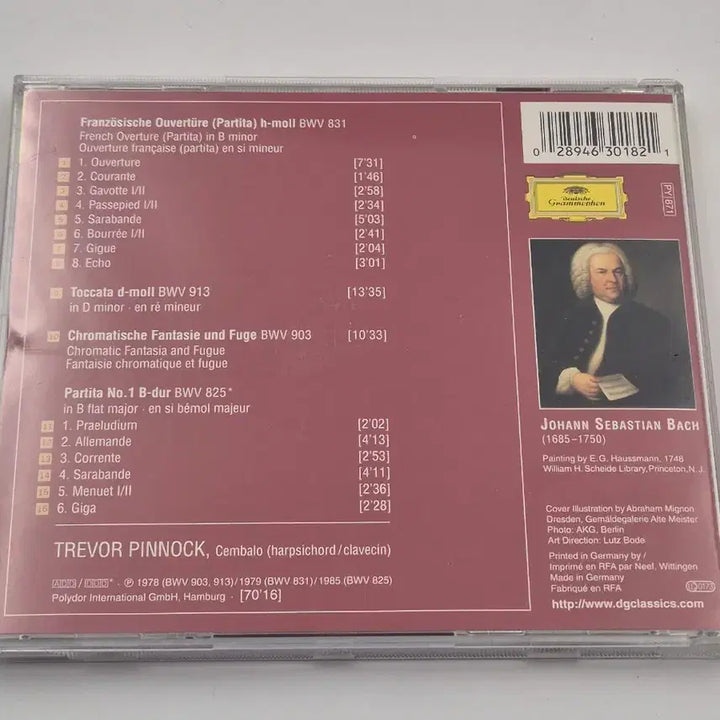 [BUNJANG] Johann Sebastian Bach Harpsichord Works Trevor Pinnock Deutsche Grammophon Import CD / 바흐 하프시코드 작품집 Trevor Pinnock DG 수입CD