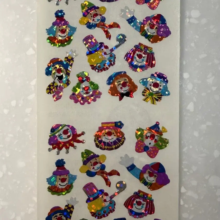 [BUNJANG] Sandy Lion Vintage Classic Sticker - Clown Face (2-Cut Set) / 샌디라이온 빈티지 고전스티커 희귀제품 2컷