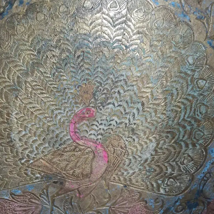 [BUNJANG] Vintage Peacock Brass Bowl / 빈티지 공작 운영 놋그릇