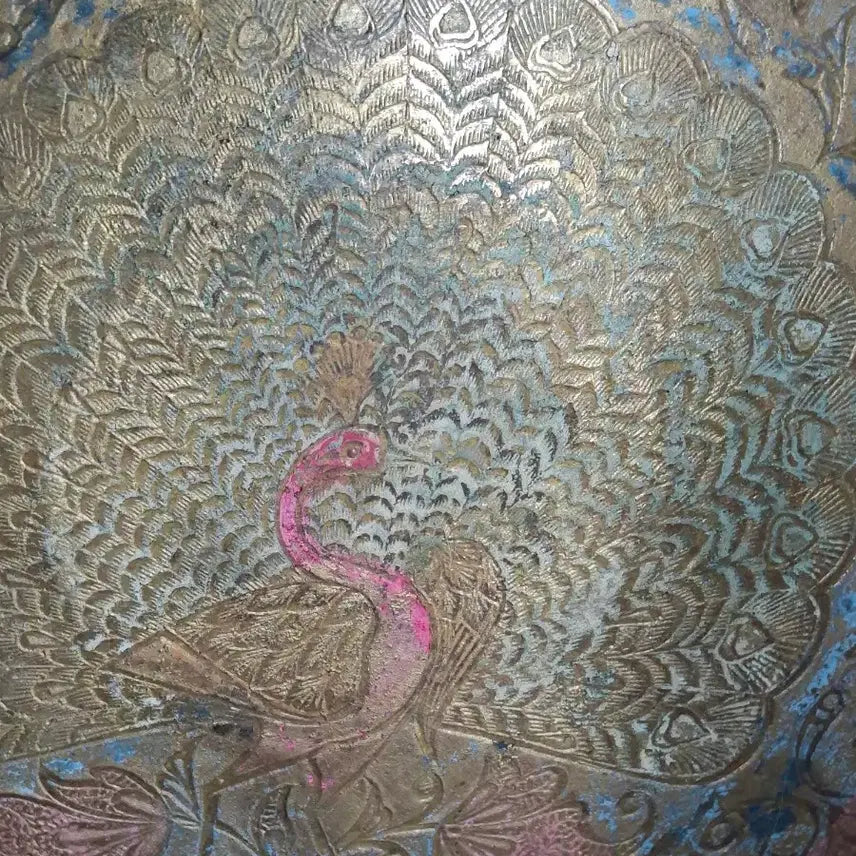 [BUNJANG] Vintage Peacock Brass Bowl / 빈티지 공작 운영 놋그릇