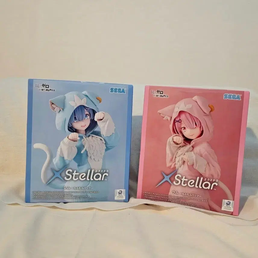 [BUNJANG] Re:Zero Ram &amp; Rem Mofumofu Figure Set (Sealed) / [미개봉]리제로부터시작하는이세계생활  렘, 람 모후모후 피규어 2세트